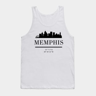 MEMPHIS TENNESSEE BLACK SILHOUETTE SKYLINE ART Tank Top